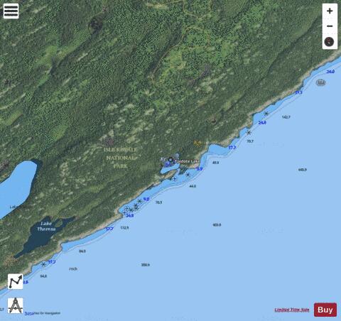 Epidote Lake depth contour Map - i-Boating App - Satellite
