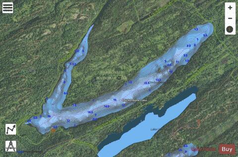 Chickenbone Lake depth contour Map - i-Boating App - Satellite