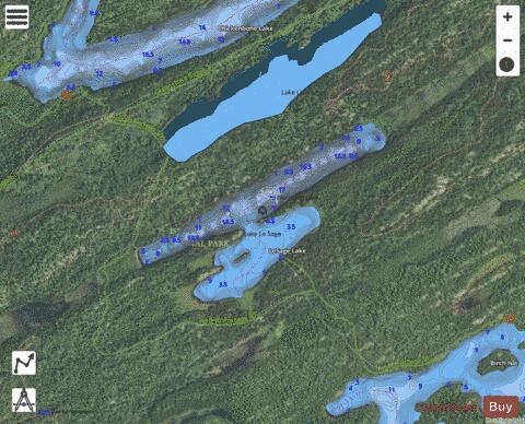 LeSage Lake depth contour Map - i-Boating App - Satellite