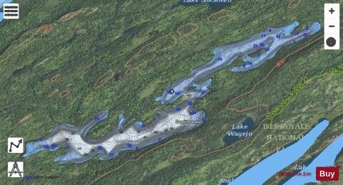 Sargent Lake depth contour Map - i-Boating App - Satellite