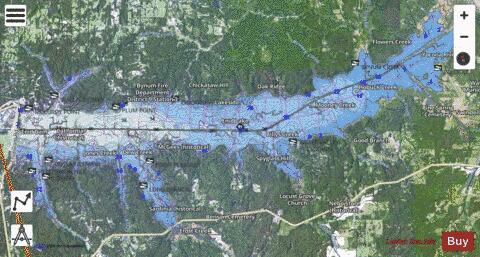 Enid Lake depth contour Map - i-Boating App - Satellite
