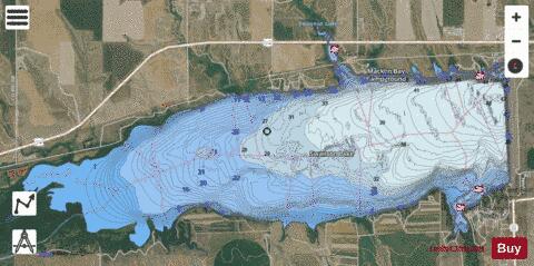 Swanson Lake depth contour Map - i-Boating App - Satellite