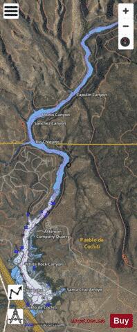 Cochiti Lake depth contour Map - i-Boating App - Satellite