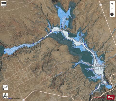 Abiquiu Lake depth contour Map - i-Boating App - Satellite