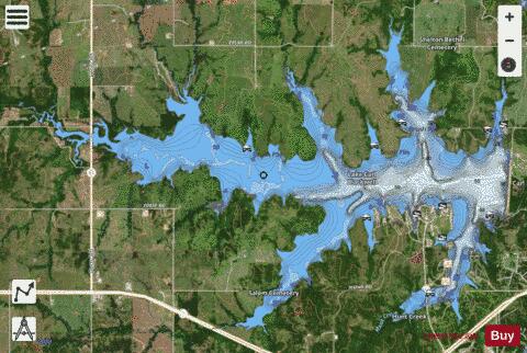 Lake Carl Blackwell depth contour Map - i-Boating App - Satellite