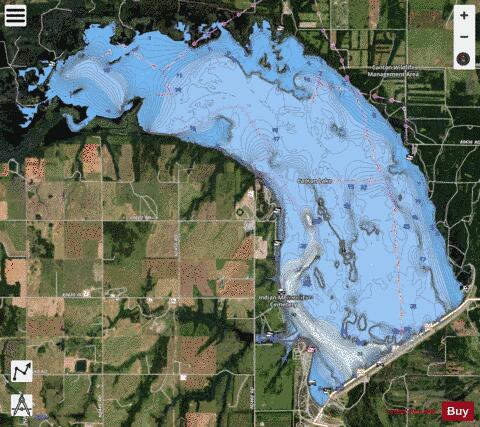 Canton Lake depth contour Map - i-Boating App - Satellite