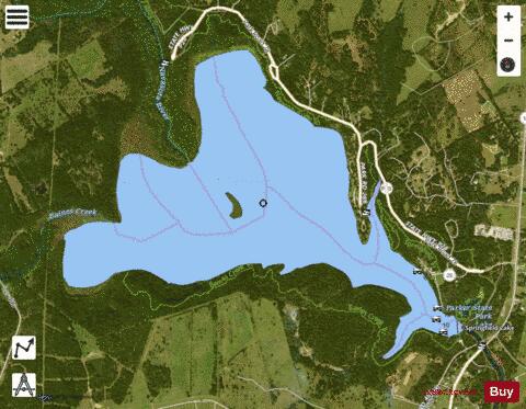 Fort Parker Lake / Springfield Lake depth contour Map - i-Boating App - Satellite
