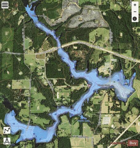Lake Naconiche depth contour Map - i-Boating App - Satellite