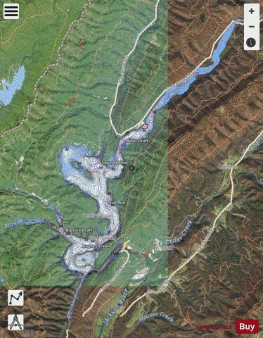 Lake Moomaw depth contour Map - i-Boating App - Satellite