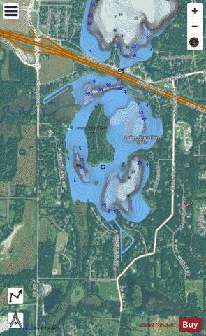 Lower Nemahbin Lake depth contour Map - i-Boating App - Satellite