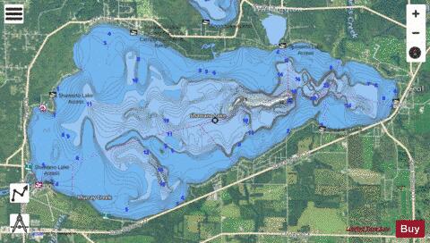 Shawano Lake depth contour Map - i-Boating App - Satellite