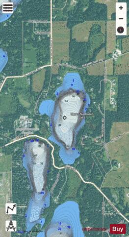 Upper Nashotah Lake depth contour Map - i-Boating App - Satellite