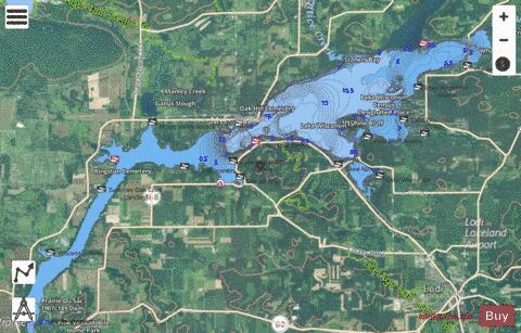 Lake Wisconsin depth contour Map - i-Boating App - Satellite