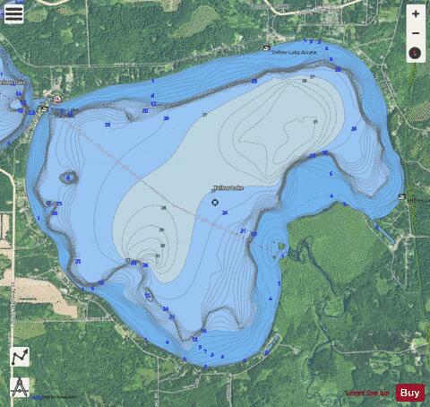 Yellow Lake depth contour Map - i-Boating App - Satellite