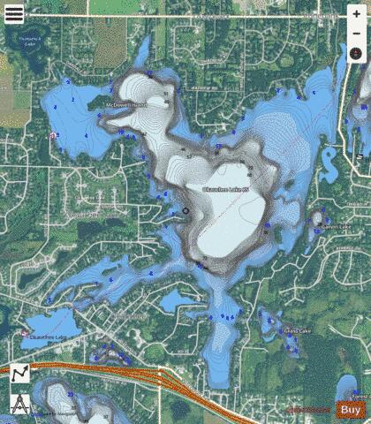 Okauchee Lake 85 depth contour Map - i-Boating App - Satellite