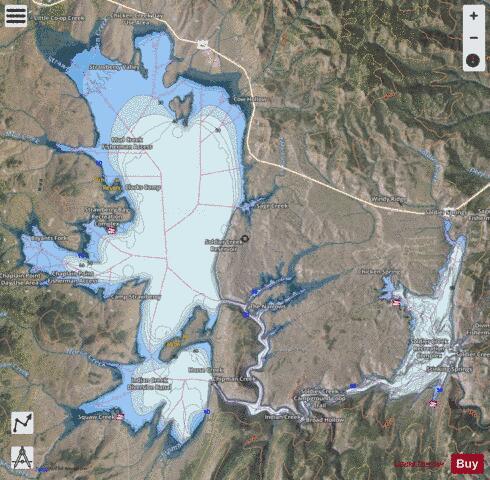 Strawberry / Soldier Creek Reservoir depth contour Map - i-Boating App - Satellite