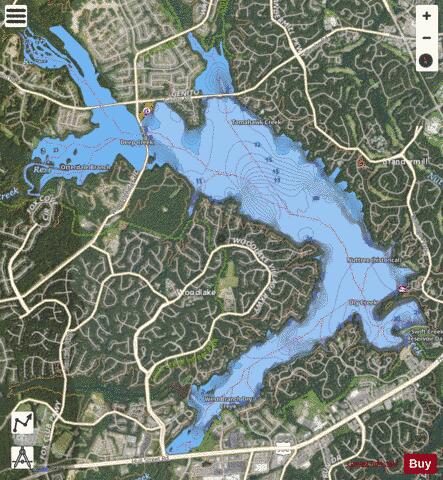 Swift Creek Reservoir depth contour Map - i-Boating App - Satellite