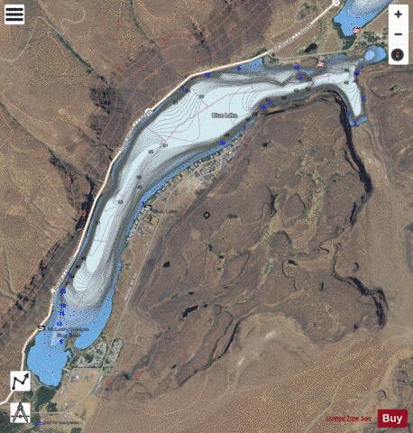 Blue Lake depth contour Map - i-Boating App - Satellite