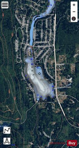 Cain Lake depth contour Map - i-Boating App - Satellite