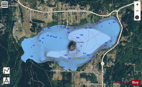 Lake Campbell depth contour Map - i-Boating App - Satellite