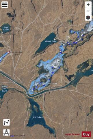 Canal Lake depth contour Map - i-Boating App - Satellite