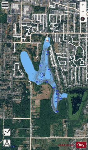 Chambers Lake depth contour Map - i-Boating App - Satellite