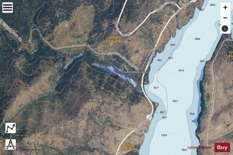 French Johns Lake depth contour Map - i-Boating App - Satellite