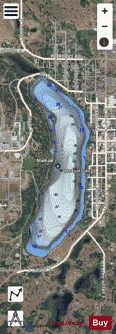 Medical Lake depth contour Map - i-Boating App - Satellite