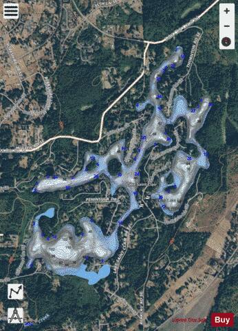 Lake Saint Clair depth contour Map - i-Boating App - Satellite