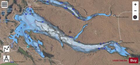 Evergreen Reservoir depth contour Map - i-Boating App - Satellite