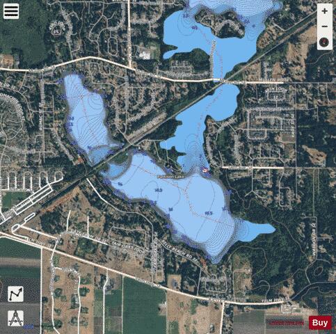 Pattison Lake depth contour Map - i-Boating App - Satellite