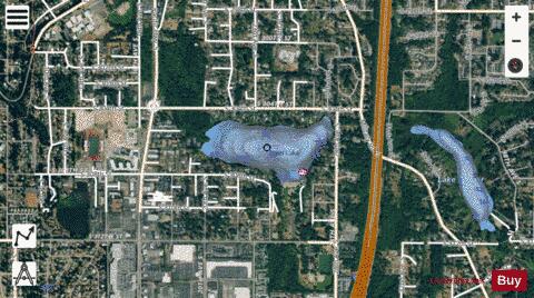 Steel Lake depth contour Map - i-Boating App - Satellite