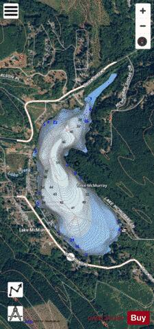 Lake McMurray depth contour Map - i-Boating App - Satellite