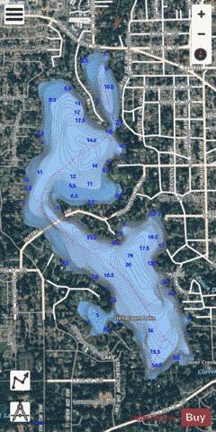 Steilacoom Lake depth contour Map - i-Boating App - Satellite