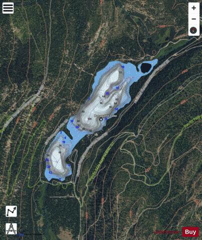 Bonaparte Lake depth contour Map - i-Boating App - Satellite