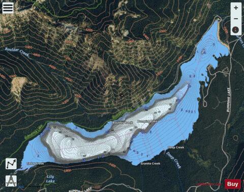 Bumping Lake depth contour Map - i-Boating App - Satellite