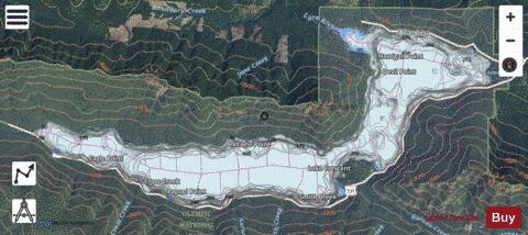 Lake Crescent depth contour Map - i-Boating App - Satellite