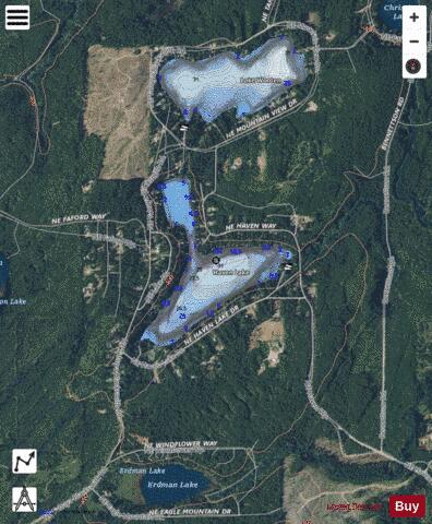 Haven Lake depth contour Map - i-Boating App - Satellite