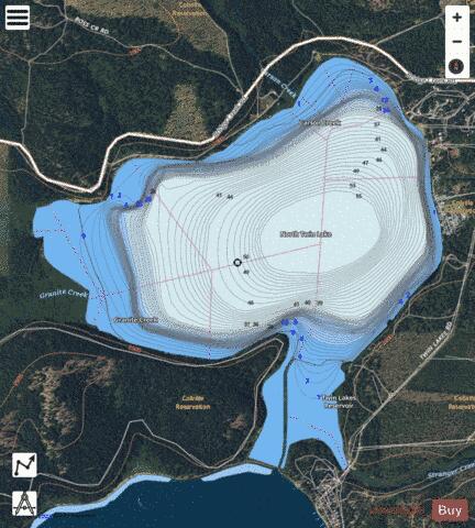 North Twin Lake/Twin Lakes Reservoir depth contour Map - i-Boating App - Satellite