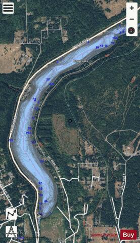 Ohop Lake depth contour Map - i-Boating App - Satellite