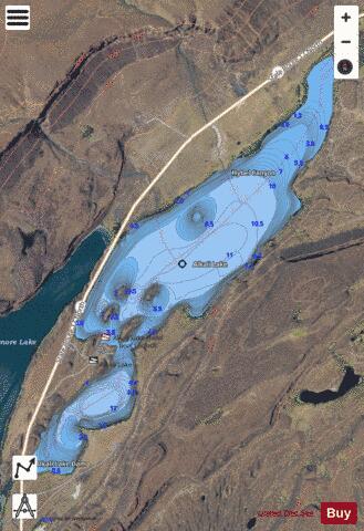 Alkali Lake depth contour Map - i-Boating App - Satellite