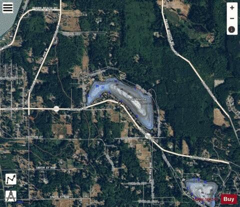 Lake Martha depth contour Map - i-Boating App - Satellite