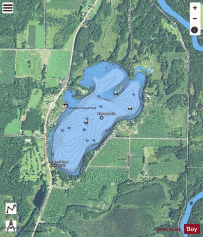 Amacoy Lake depth contour Map - i-Boating App - Satellite