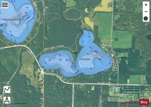 Berry Lake depth contour Map - i-Boating App - Satellite