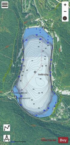 Devils Lake depth contour Map - i-Boating App - Satellite