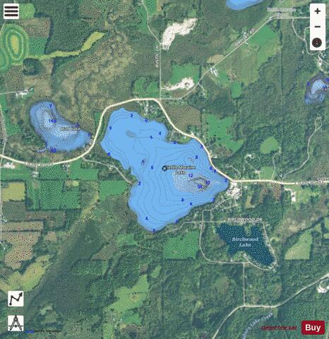 Kettle Moraine Lake depth contour Map - i-Boating App - Satellite