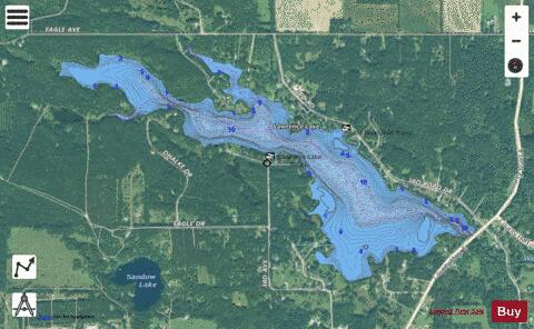 Lawrence Lake depth contour Map - i-Boating App - Satellite