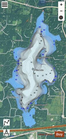 Pine Lake depth contour Map - i-Boating App - Satellite