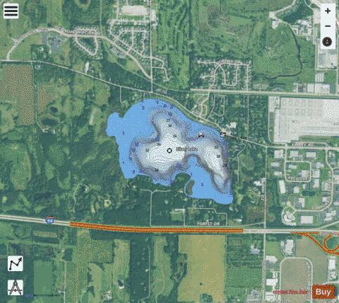 Silver Lake depth contour Map - i-Boating App - Satellite