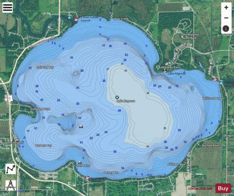 Lake Kegonsa 410 depth contour Map - i-Boating App - Satellite